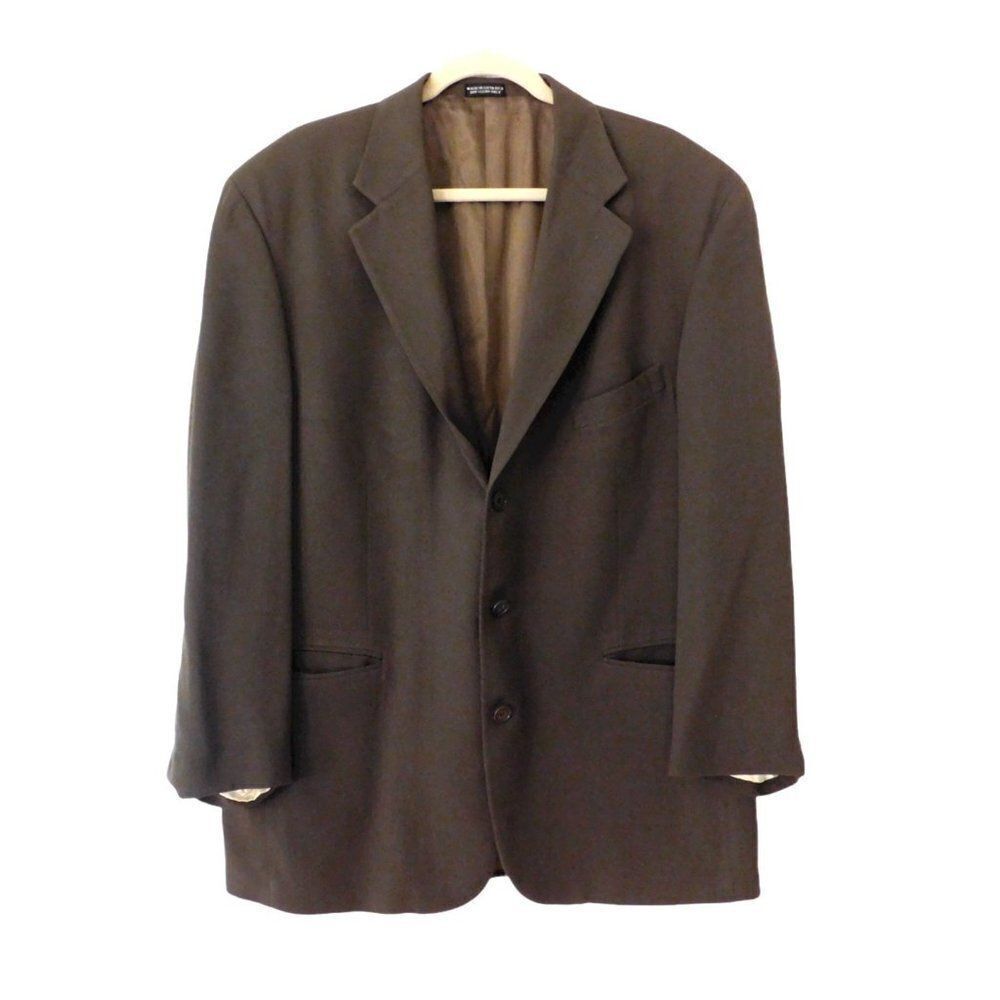 Oscar De La Renta Men's Jacket Suit Coat 44R 100% Wool Olive Green‎ Athletic Fit